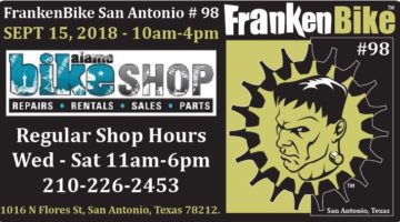 FrankenBike San Antonio #98: September 15, 2018 from 10am-4pm at Alamo Bike Shop