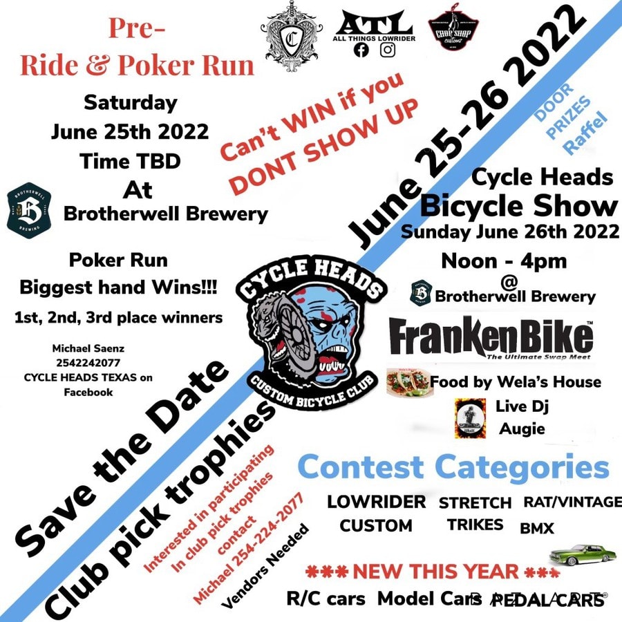 FrankenBike Special Event with Cycle Heads Bicycle Show in Waco, Texas @ Brotherwell Brewing