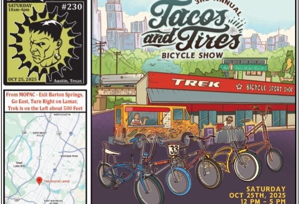 FrankenBike Austin # 230: SATURDAY, October 25, 2025 from 10am-4pm at TREK LAMAR in Conjunction with Tacos and Tires Bicycle Show ALL VENDORS MUST REGISTER