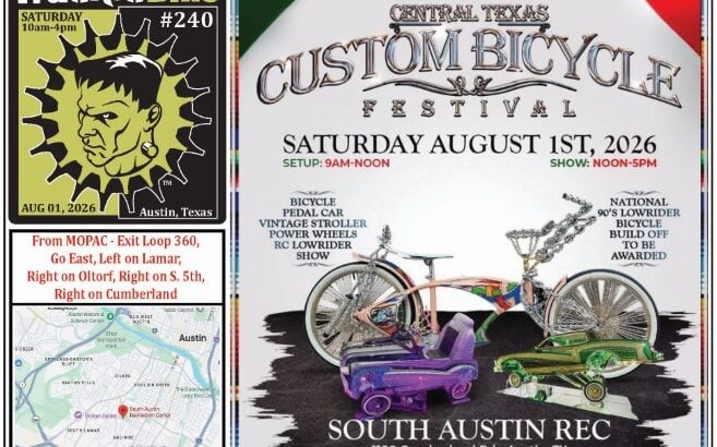 FrankenBike Austin # 240: Special Event in Conjunction with the Central Texas Custom Bicycle Festival August 01, 2026 from 10am-4pm ALL VENDORS MUST REGISTER